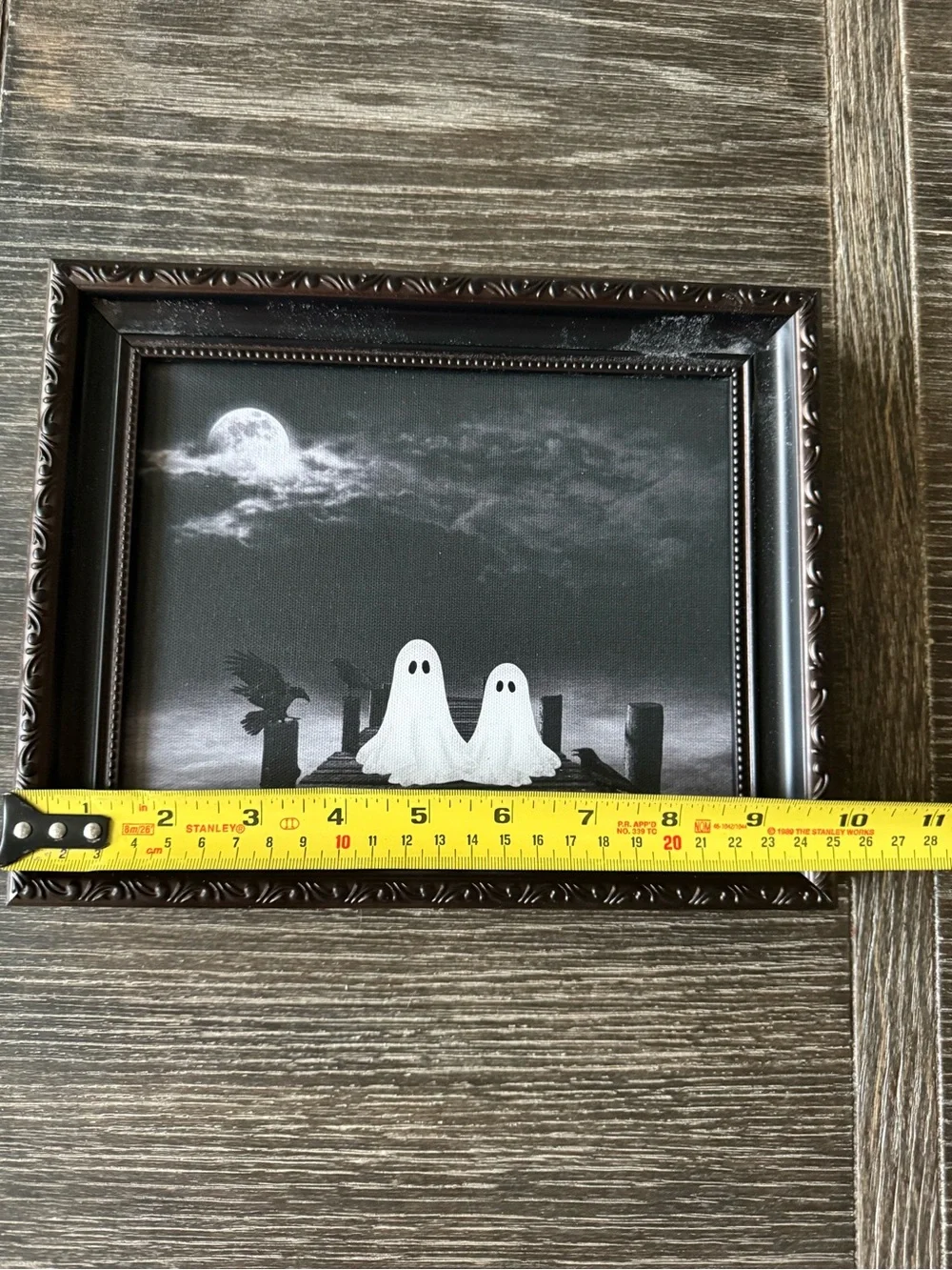 NWT Black & White Framed Ghost Picture Halloween